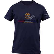 Red Bull Max Verstappen Aslan Logo Imzalı Lacivert F1 T-Shirt