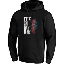 Dna Azerbeycan Bayrak Baskılı Kapüşonlu Hoodie Sweatshirt