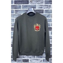 Türkiye Bozkurt Küçük Baskılı Milli Takım Logo Pamuklu Erkek Sweatshirt
