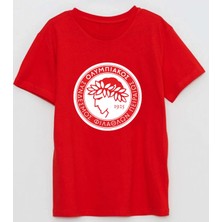 Olympiacos Fc Piraeus Παε Ολυμπιακός Σ.φ.π. Baskılı Pamuklu T-Shirt