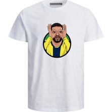 Gözlük Gol Sevinci Ennesyri Baskılı Pamuklu Yetişkin Tişört