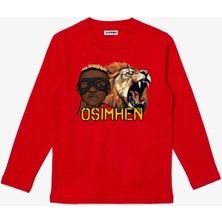 Çocuk Uzun Kollu Osmhn Aslan Baskılı Pamuklu Tişört