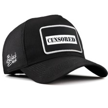 BlackBörk Censored Logolu Siyah Trucker Şapka