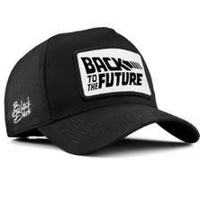 BlackBörk V2 Trucker Back To Future - 1 Kod Logolu Unisex Siyah Şapka (Cap)