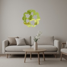  Çiçek ve Yaprak Desenli Dekoratif Altın Aynalı Tablo - MONAS8186-2836