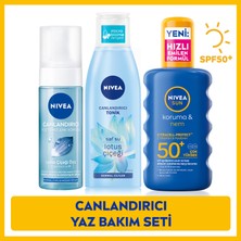 NIVEA SUN Güneş Koruyucu Vücut Spreyi 200ml SPF50, Yüz Temizleme Köpüğü 150ml, Tonik 200ml