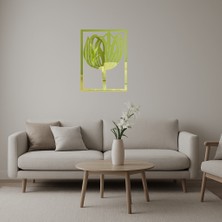 Çiçek Desenli Dekoratif Altın Aynalı Tablo - MONAS8609-4051
