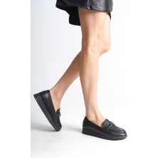 Gıselle Ortopedik Rahat Taban Toka Detaylı Klasik Kadın Babet Anne Ayakkabısı  Cst - Siyah