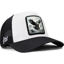 Kartal Logolu Siyah-Beyaz Trucker Şapka