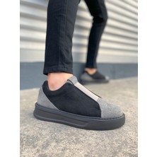 JY007 Alba Bağcıksız Süet Erkek Günlük Sneaker Ayakkabı Sst Gri/siyah