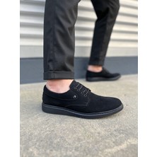 JY0610 Clasico Bağcıklı Süet Erkek Günlük Klasik Ayakkabı Sst - Siyah