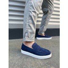 JY180 Estilo x Bağcıksız Süet Erkek Günlük Spor Klasik Ayakkabı Sbt - Lacivert