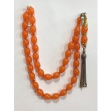 Ateş Kehribar Turuncu Renk Modeli Usta Işçilik Tespih