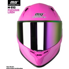  Fuchsia Lady Full Face Kadın Kask M-910 – Güneş Vizörlü, Kadınlara Özel Tasarım, Dot/ce Onaylı