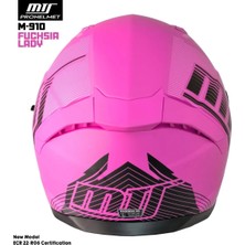  Fuchsia Lady Full Face Kadın Kask M-910 – Güneş Vizörlü, Kadınlara Özel Tasarım, Dot/ce Onaylı