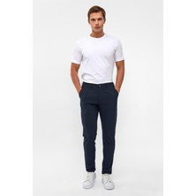 Lacivert Slim Düz Jogger Pantolon