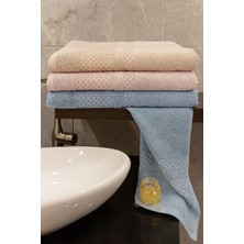 Waffle 3’lü Banyo Havlusu Seti – 3 Adet 100X150 Cm, %100 Pamuk, Yumuşak Dokulu, Örgü Desenli Havlu
