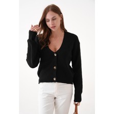 TRIKO TIME COLLECTION Kadın Premium Yumuşak V Yakalı Düğmeli Triko Hırka K003DH