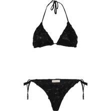 Güpür Dantel Siyah Bikini Takım