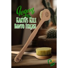 Ma'Vessa % 100 Doğal Kaktüs Kılı(Tampiko Otu) Vegan Ahşap Banyo Duş Vücut Fırçası