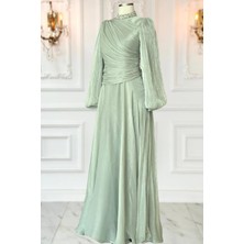 Amine Hüma Nergis Abiye Elbise Mint