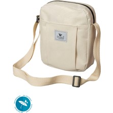 Shaka Krem 2 Bölmeli Fermuarlı Omuz Çantası İmperteks Kumaş Günlük Kullanım İçin Şık Tasarım