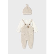 Mayoral Newborn Erkek Bebek Şapklı Tulum Krem