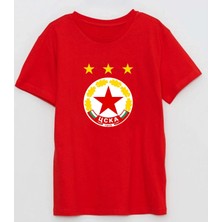 Pfk Cska Sofia 1948 Пфк Цска Baskılı Pamuklu Tişört