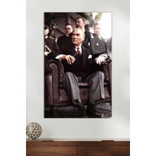 Mustafa Kemal Atatürk Cam Tablo, Modern Ev Ofis Dekoru, Hediyelik Duvar Dekorasyonu, Kırılmaz Cam