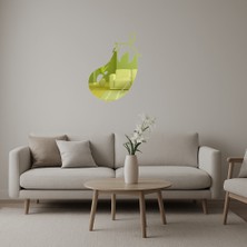 Cepte Toptan Brokoli Tasarımlı Iç Mekan Altın Aynalı Tablosu - DROPX6560-6004