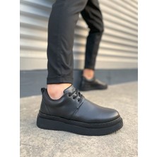 JYX03 Luxor Bağcıklı Cilt Erkek Günlük Spor Klasik Ayakkabı Cst - Siyah