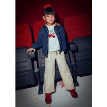 Mayoral Kız Çocuk Geniş Paça Kanvas Pantolon Bej