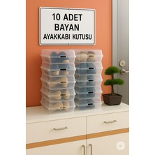 Şeffaf Bayan Ayakkabı Kutusu 10 lu Paket