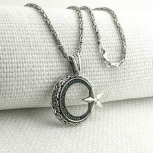 Takılingo 925 Ayar Gümüş Ayyıldız Model Kral Zincir Erkek Kolye