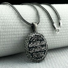 Takılingo 925 Ayar Gümüş Nazar Dualı Erkek Kolye