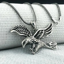 Takılingo 925 Ayar Gümüş Kartal Tasarımlı Erkek Kolye