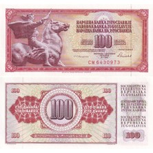 Yugoslavya 1986 Yılı 100 Dinar Yabancı Kağıt Para Çil ( Unc ) Koleksiyon Para