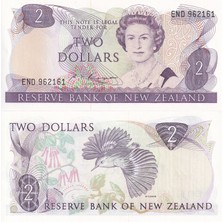 Yeni Zelanda 2 Dolar Kraliçe Elizabeth Portreli Yabancı Kağıt Para Çil ( Unc ) Koleksiyon Para