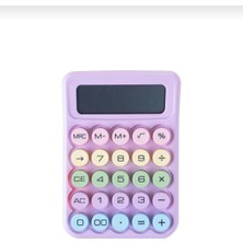 12 Haneli Güneş Enerjili Hesap Makinesi Açılı Geniş Ekran, Çift Güç Kaynağı Solar Pil Mor Renk