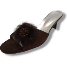 Cakgo 3095-20 Süet Tüylü Kadın Topuklu Terlik