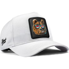 BlackBörk V1 Baseball Ayı - 3 Kod Logolu Unisex Beyaz Şapka