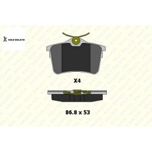 Arka Fren Balatasi 308-PARTNER Tepee Kale Balata  4254.29/ 1608520480/ 4254.14/  Peugeot, Cıtroen 24765 166 14 Ans Kd1