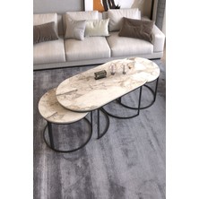 Orta Sehpa Zigon Sehpa Yan Sehpa 3 Lü Set  Dolunay Efes