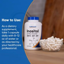 Nutricost Inositol 500 mg 240 Caps Veggie Non-Gmo Gluten Free (Myo-Inositol)