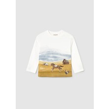 Mayoral Erkek Bebek Baskılı Sweatshirt Krem