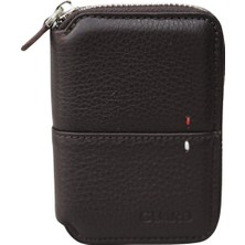 Guard Fermuarlı Kahve Hakiki Deri Erkek Cüzdan P799