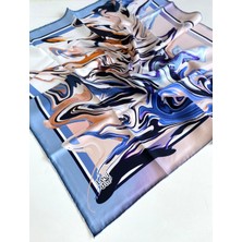 Levidor Tivil Ipek Eşarp 35001 Lila Mavi Karışık Desen