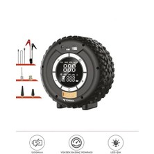 Taşnabilir Araç Akü Takviyeli Powerbank Destekli Işıklı Oto Hava Kompresörü