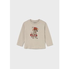 Mayoral Erkek Bebek Baskılı Sweatshirt Bej