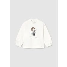 Mayoral Kız Bebek Manşet Kollu Sweatshirt Krem